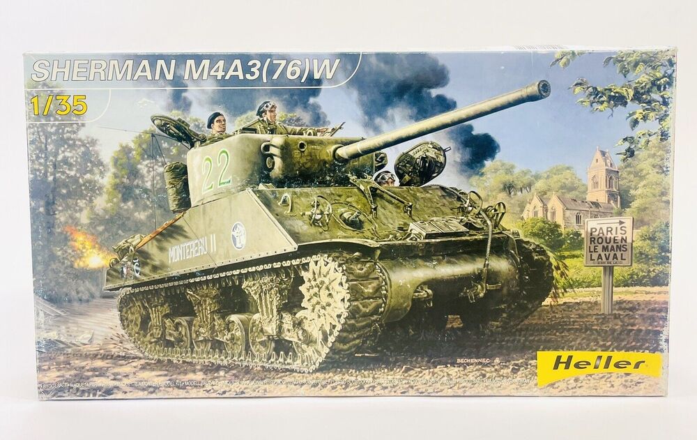 Heller Sherman M4A3(76)W French Tank 1:35 Plastic Model Kit 81161 New Open Box